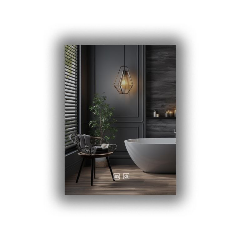 IREDA Lustro łazienkowe z oświetleniem LED, 70 x 50 cm